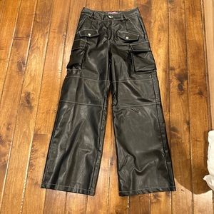 Such cool leather cargo pants worn once